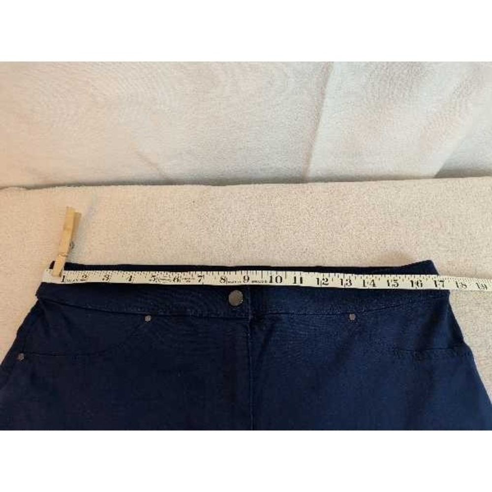 Chicos 2 Ankle Pants Navy Blue Stretchy Nylon Spandex Comfort Slim Fit C-4 - Picture 5 of 7